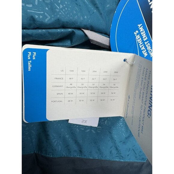*New Columbia Gotcha Groovin Jacket Coat Womens Plus 2X Teal Outdoor Winter Snow - Picture 8 of 12
